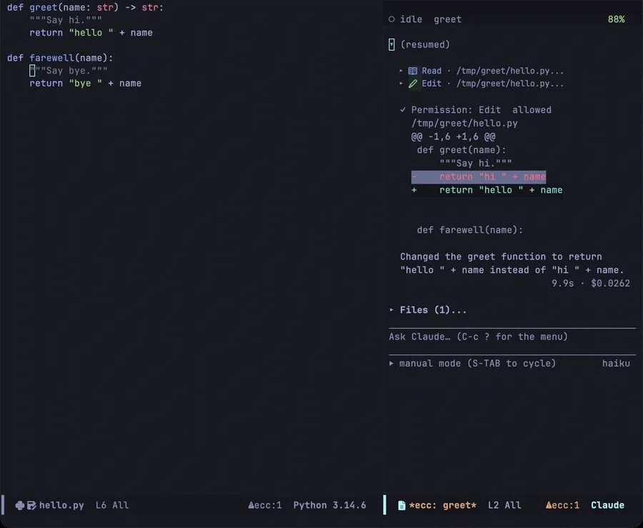The transcript folding: everything collapsed, then opened a level at a time, then one node folded and unfolded with TAB